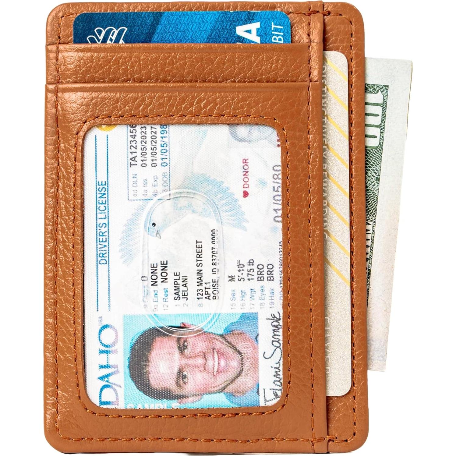 Tarjetero de Cuero Premium KARAKORAM con Protección RFID - Marrón