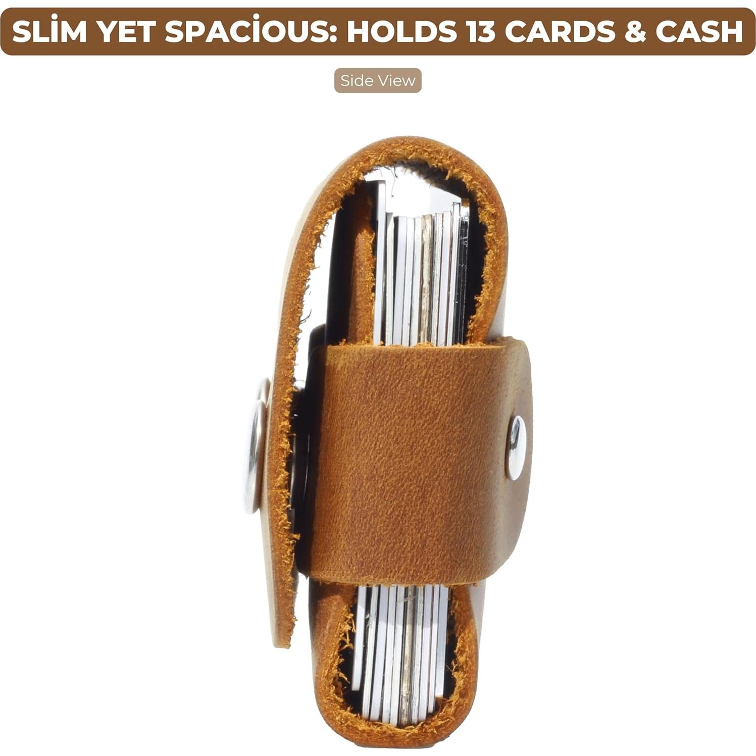 Billetera Slim de Cuero Genuino Toprank Camel - Minimalista