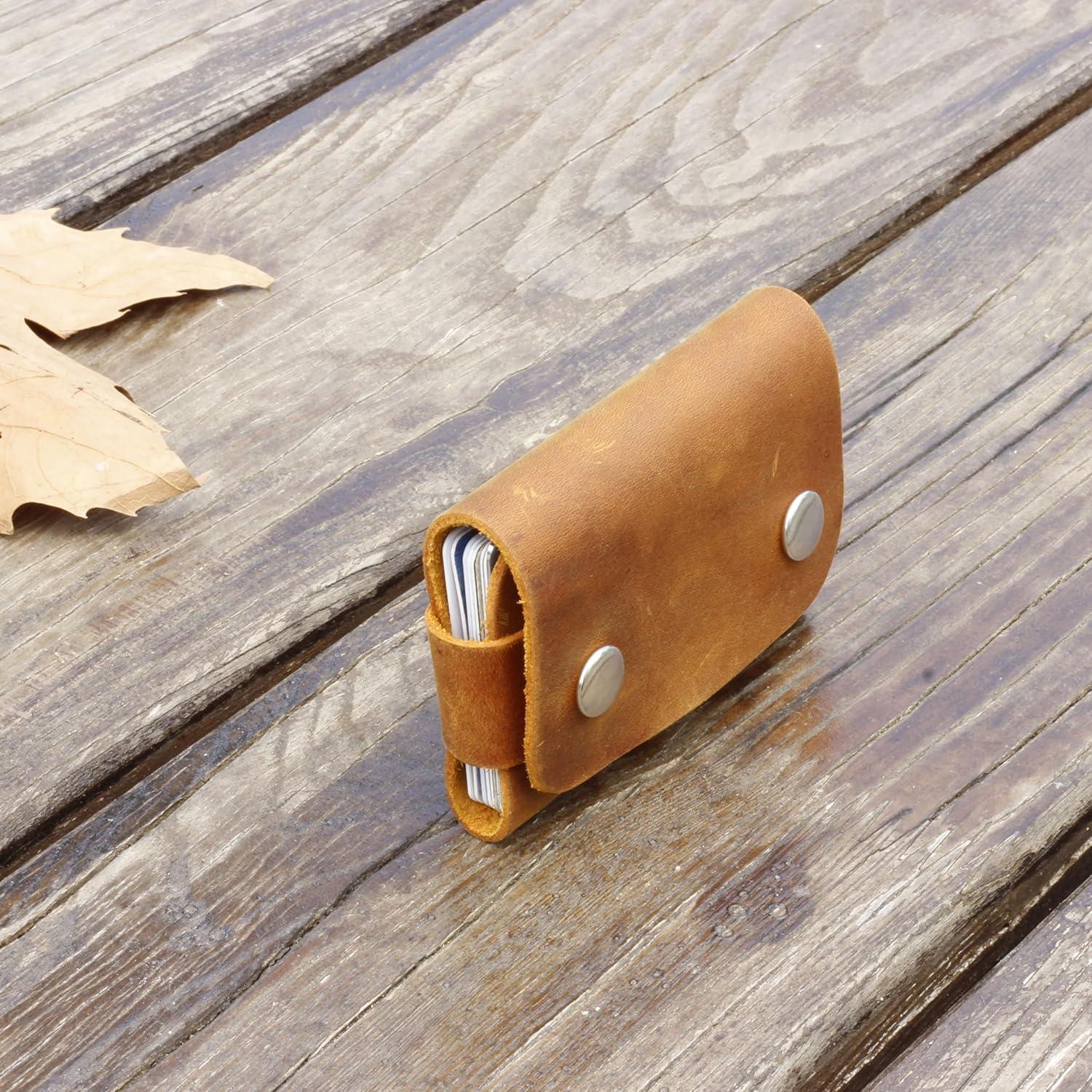 Billetera Slim de Cuero Genuino Toprank Camel - Minimalista