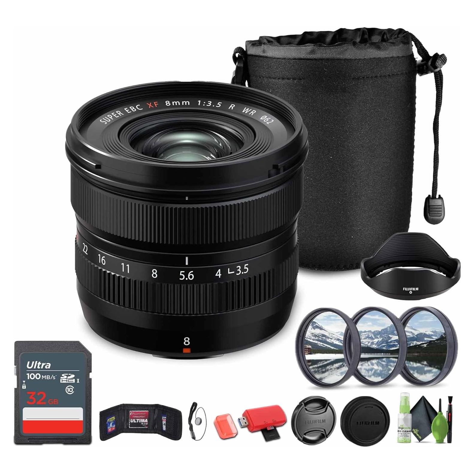 Lente FUJIFILM XF 8mm f/3.5 R WR + Accesorios Completo