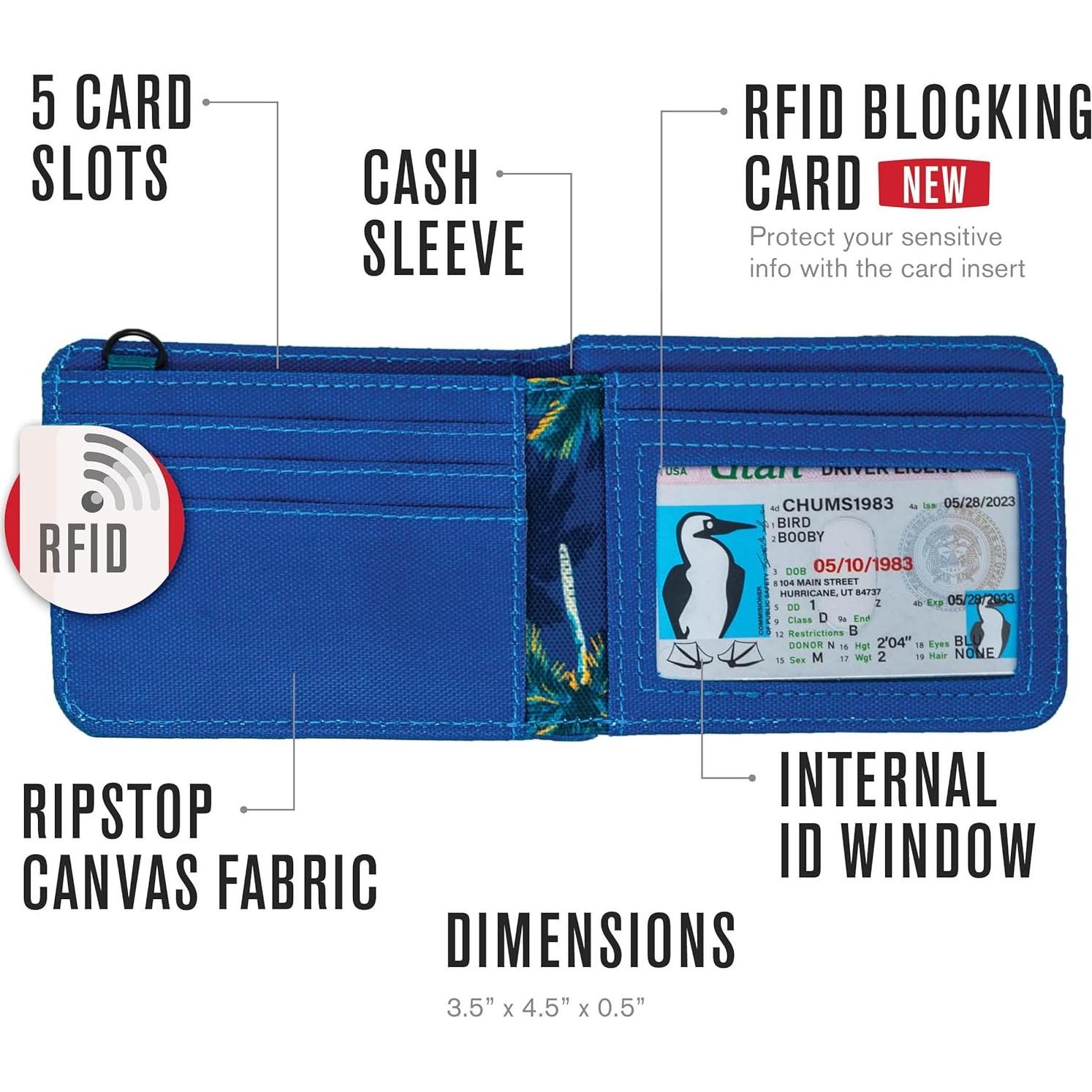 Cartera Chums Rover Bifold para Hombres - Bloqueo RFID, Surf