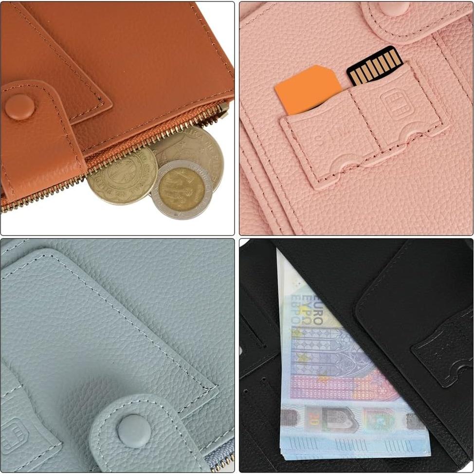 Cartera de Pasaporte de Cuero Wason - Billetera Unisex RFID Marrón
