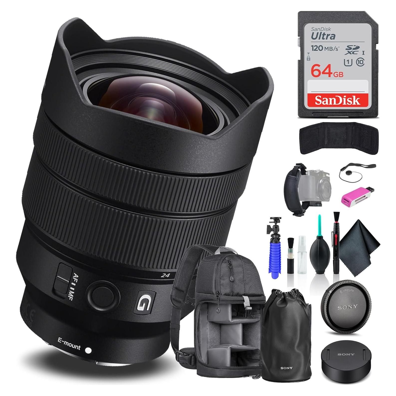 Lente Sony FE 12-24mm f/4 G + Mochila + Tarjeta 64GB + Accesorios