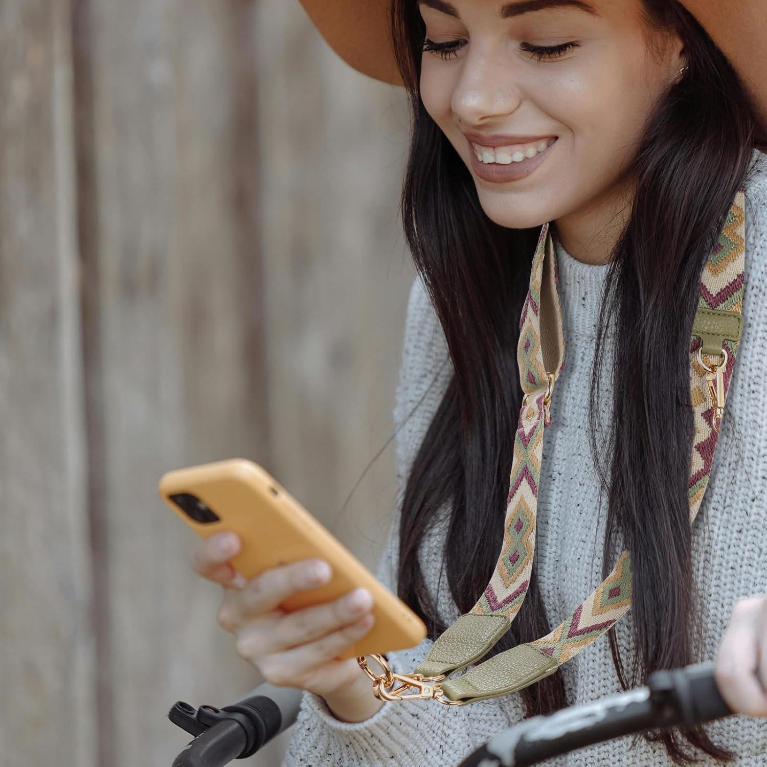Correa Cruzada Diaclara para Teléfono con Bolsa Verde Oscuro