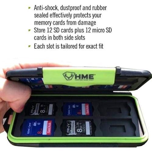Estuche de Almacenamiento HME para 12 Tarjetas SD y Micro SD