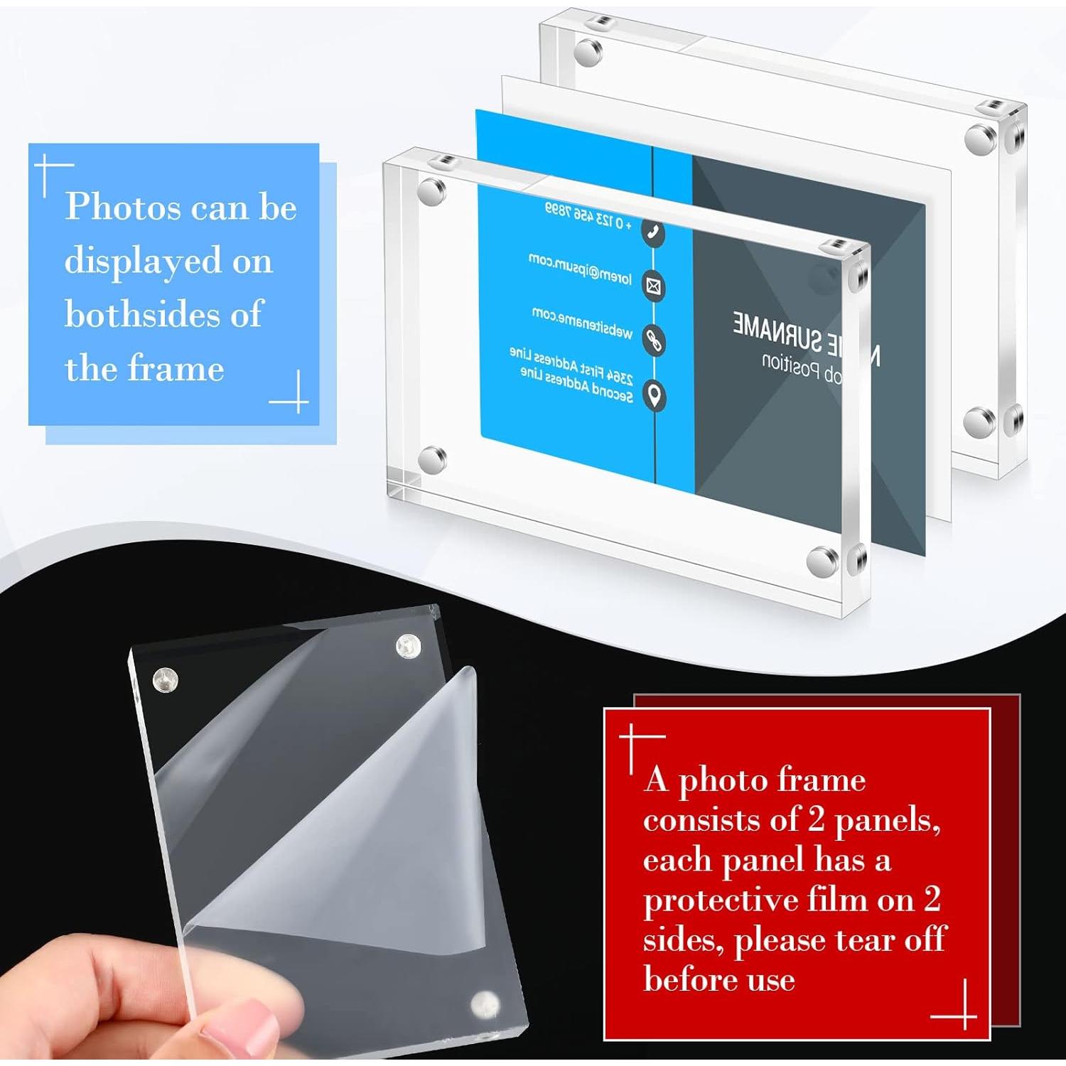 Marco de Tarjeta de Negocios Magnético Xuhal 6.35x8.89cm 12 Pcs