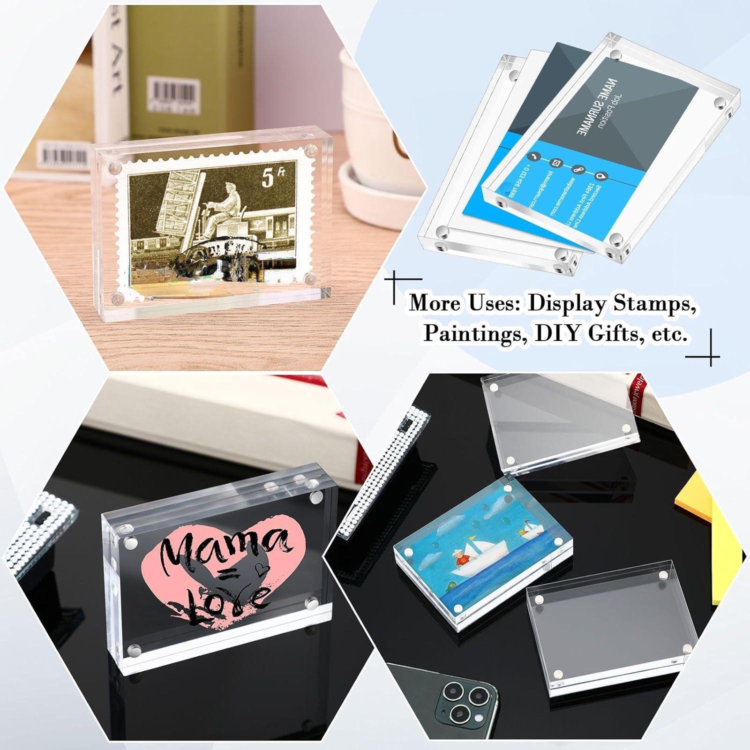 Marco de Tarjeta de Negocios Magnético Xuhal 6.35x8.89cm 12 Pcs