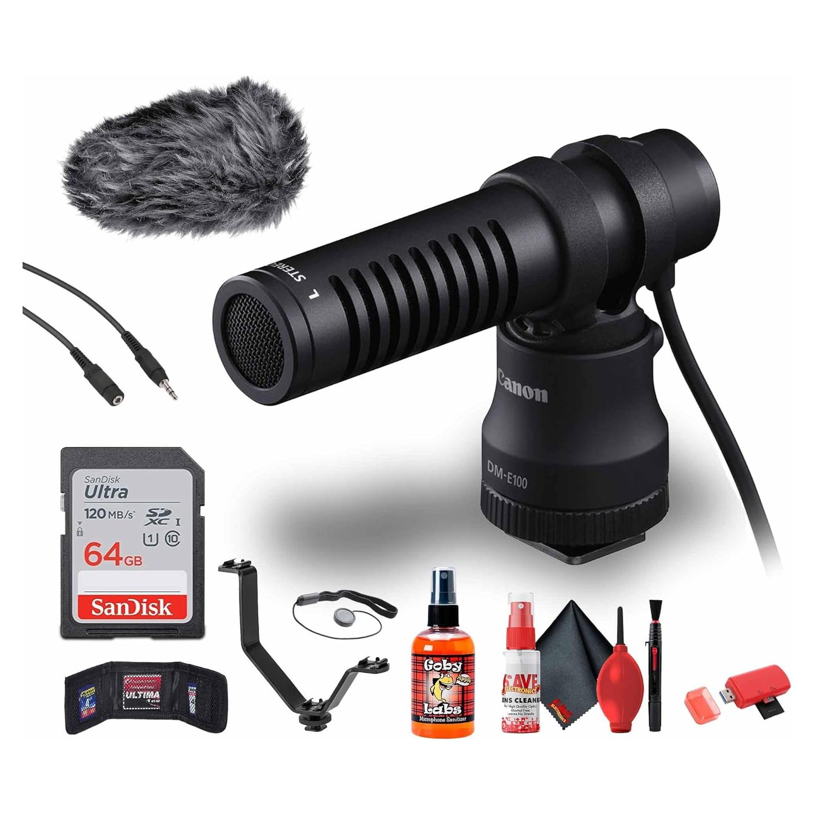 Micrófono Direccional Canon DM-E100 + Tarjeta 64GB + Accesorios