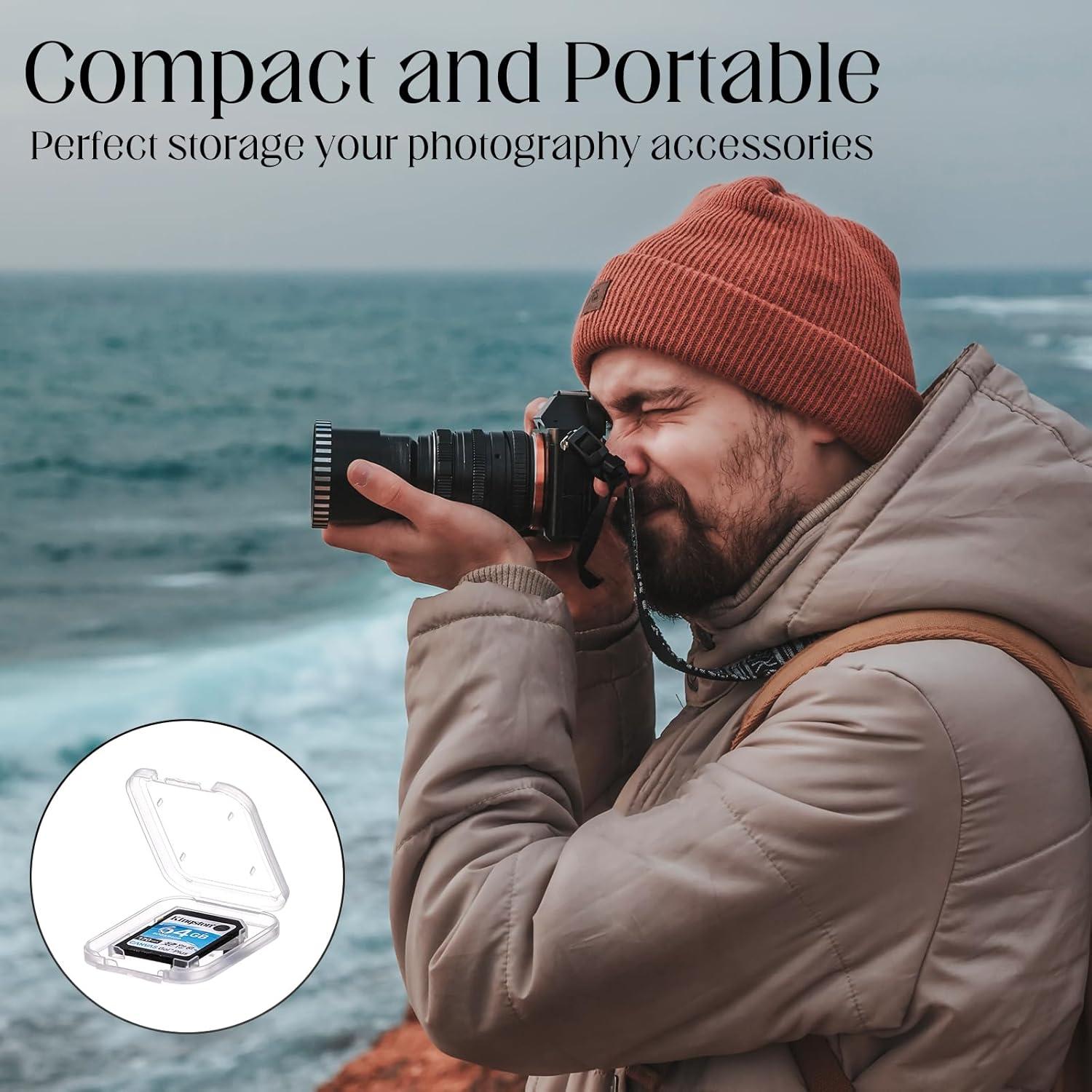 ISKYBOB 20 Cajas Transparentes para Tarjetas SD con 24 Etiquetas