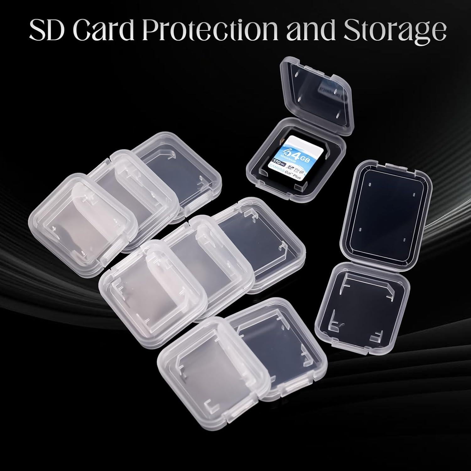 ISKYBOB 20 Cajas Transparentes para Tarjetas SD con 24 Etiquetas