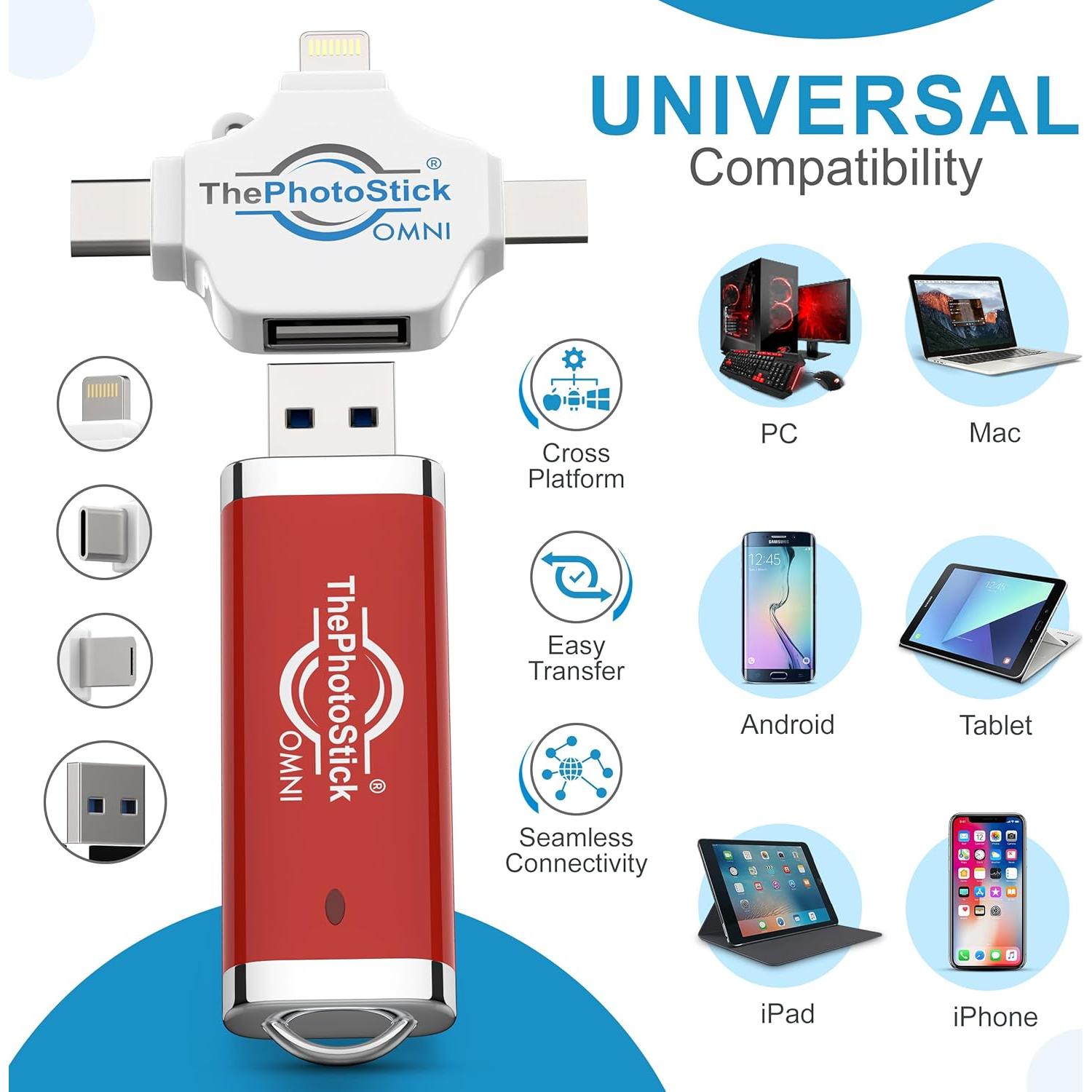 ThePhotoStick Omni 512GB - Respaldo Seguro de Fotos y Videos