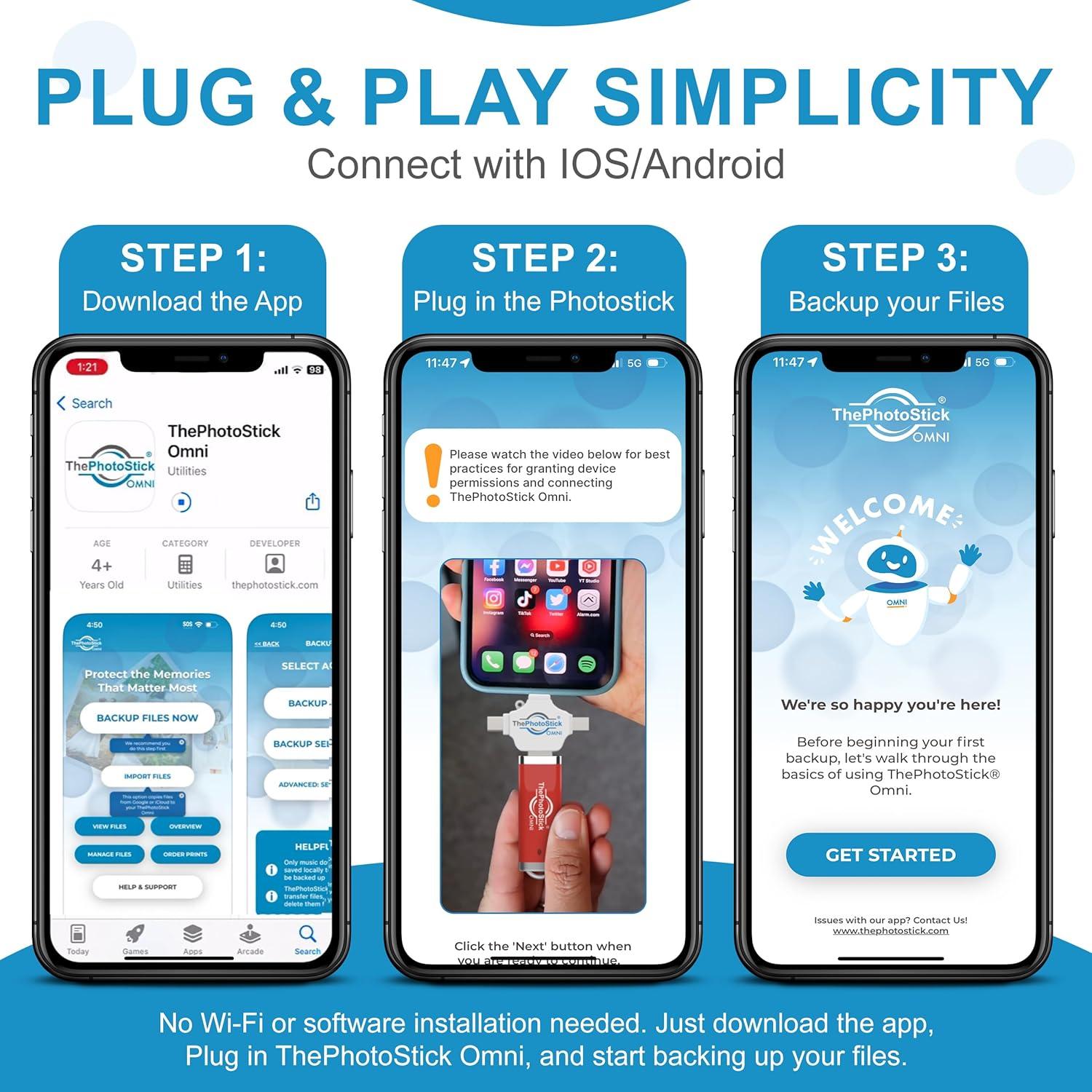 ThePhotoStick Omni 512GB - Respaldo Seguro de Fotos y Videos