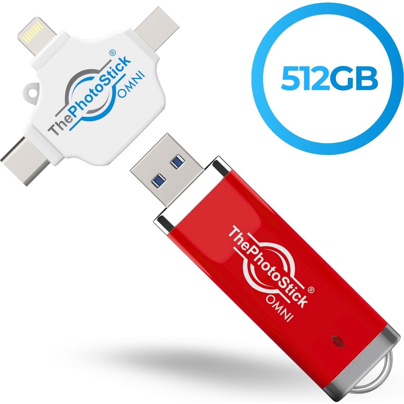 ThePhotoStick Omni 512GB - Respaldo Seguro de Fotos y Videos