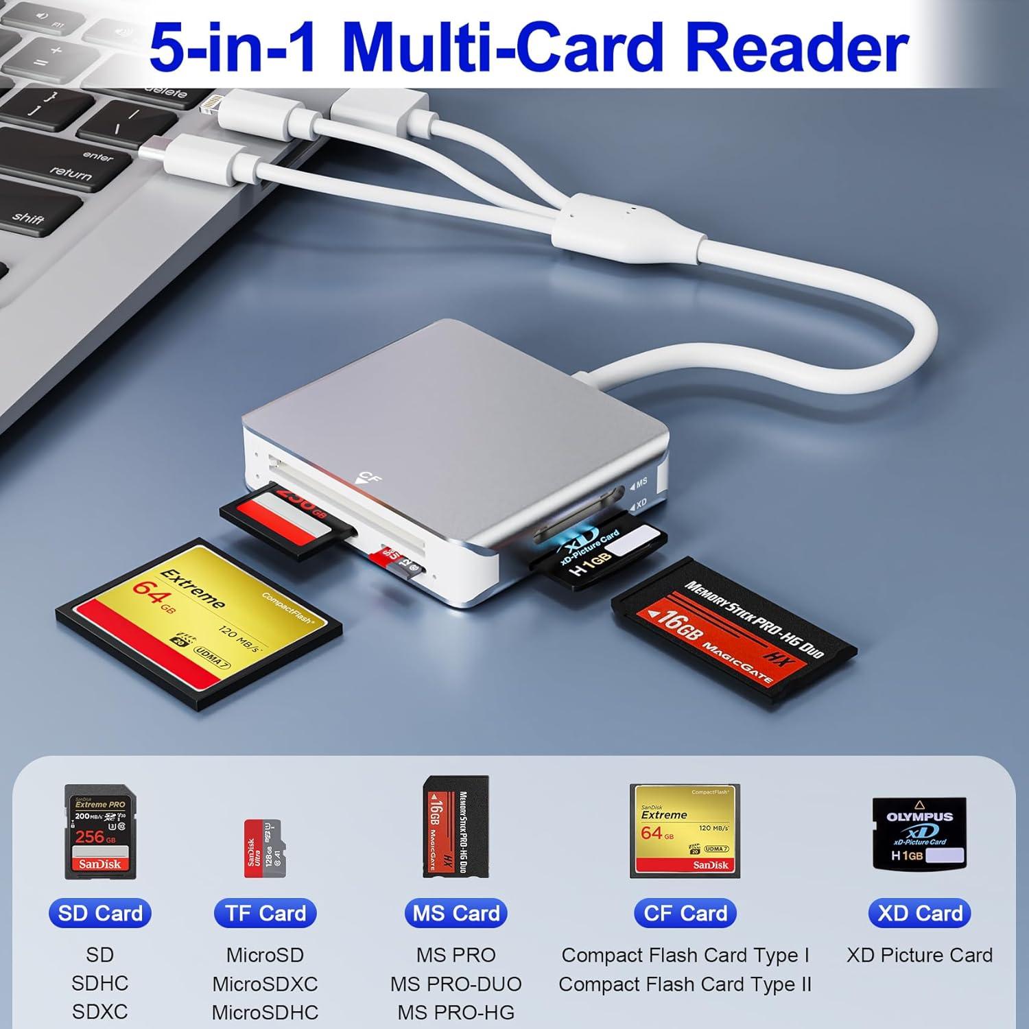 Adaptador Lector de Tarjetas 5 en 1 SHOWAIST AP549 USB-C