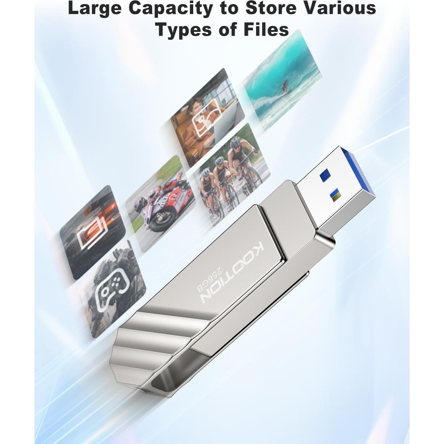 Unidad Flash USB 3.2 KOOTION 256GB Tipo C y A 450MB/s