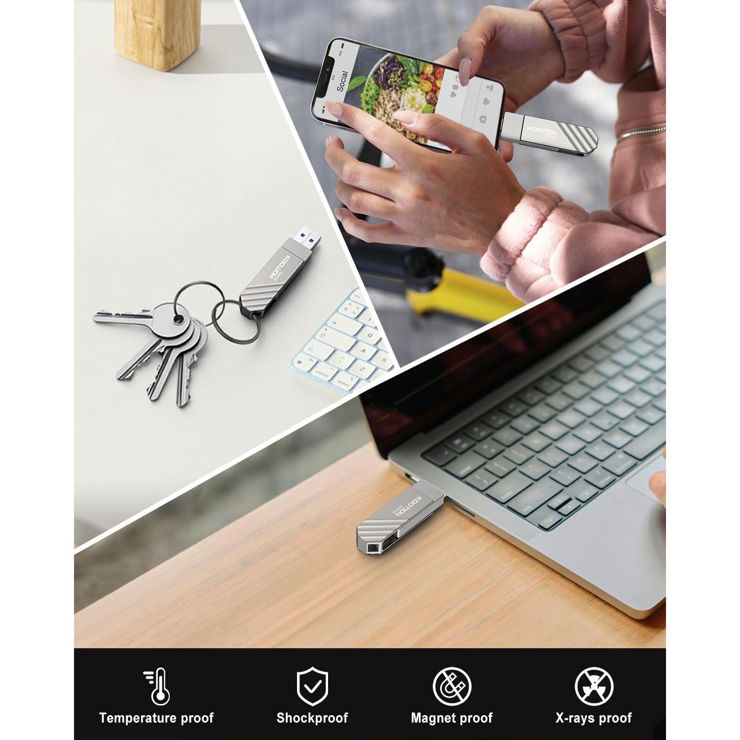 Unidad Flash USB 3.2 KOOTION 256GB Tipo C y A 450MB/s