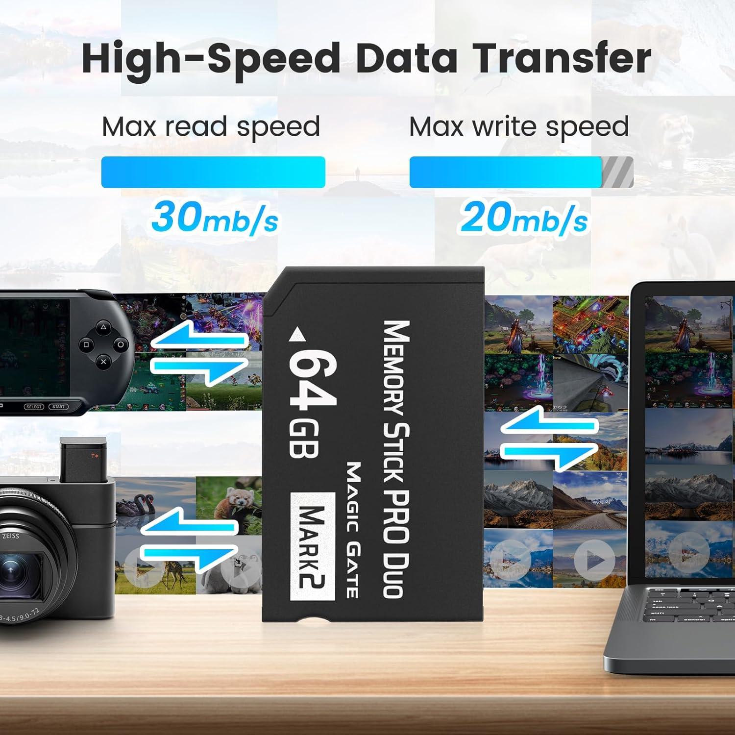 Memoria Stick Pro Duo 64GB Pefishop para PSP y Cámaras