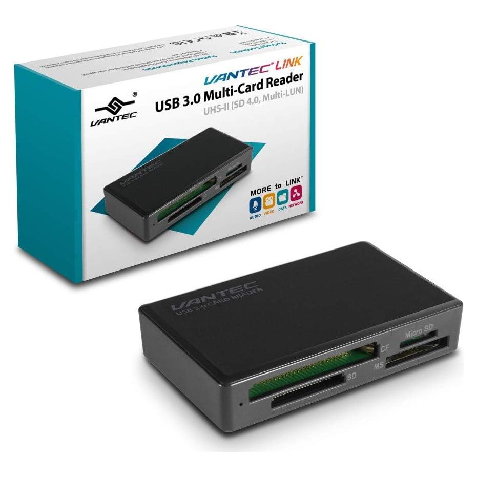 Lector de Tarjetas Múltiples Vantec UGT-CR615 USB 3.0 Negro