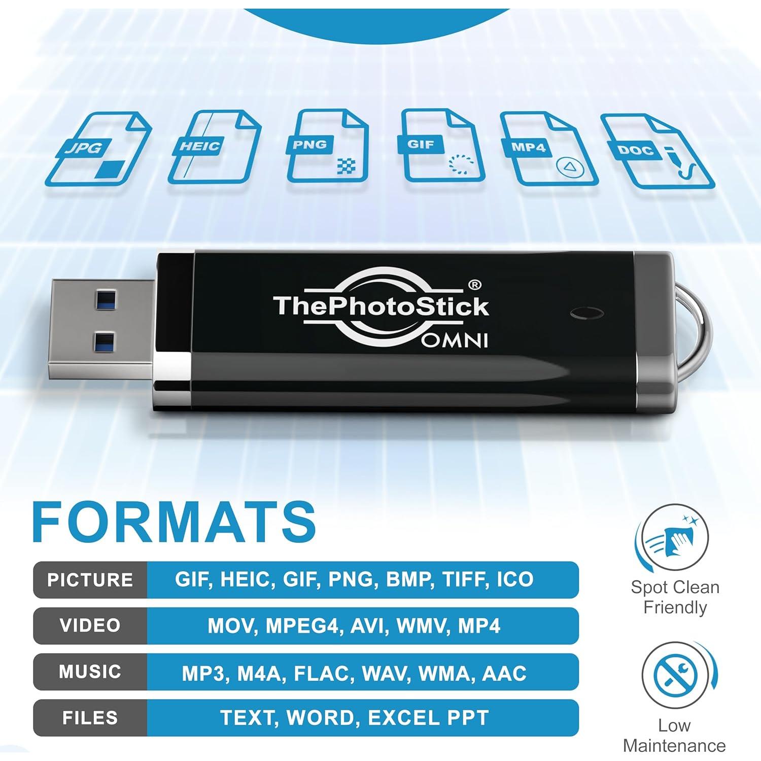 ThePhotoStick Omni 128GB - Respaldo y Transferencia de Archivos