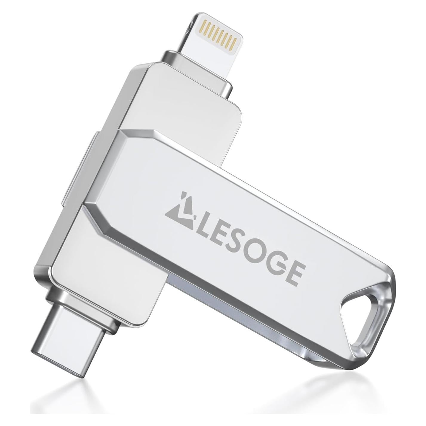 Unidad Flash 512GB LESOGE MFi USB 3 en 1 para iPhone/Android