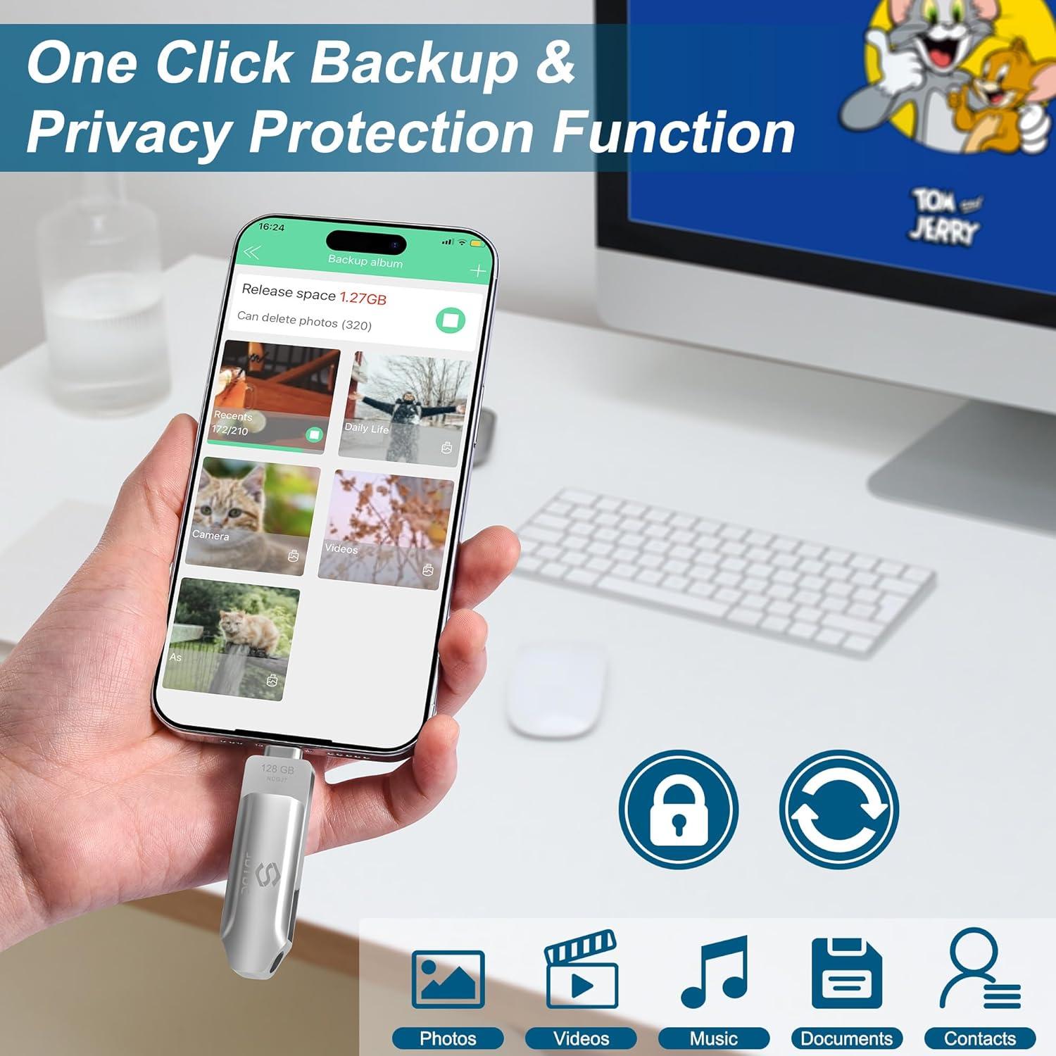 512GB Photo-Stick-for-iPhone 17/16/15 Flash-Drive iPhone-External-Storage iPhone-Photo-Backup-Stick USB C Memory Stick iPad Thumb-Drive-iPhone-Memory iPhone-USB-Storage-Flash-Drive Photo-Stick-Android