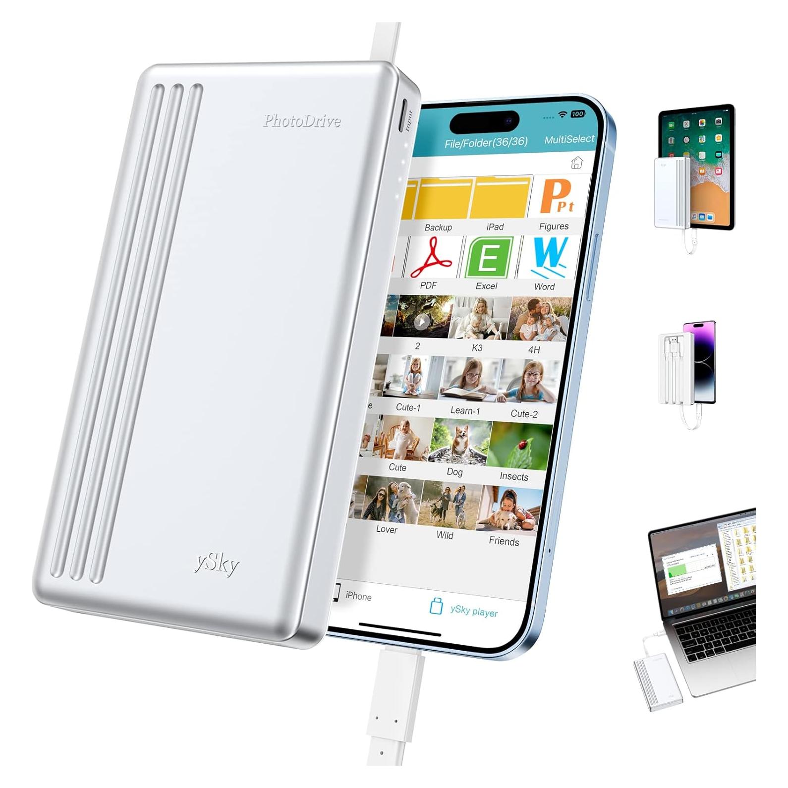 Disco Duro Externo 2TB ySky MFi para iPhone iPad MacBook