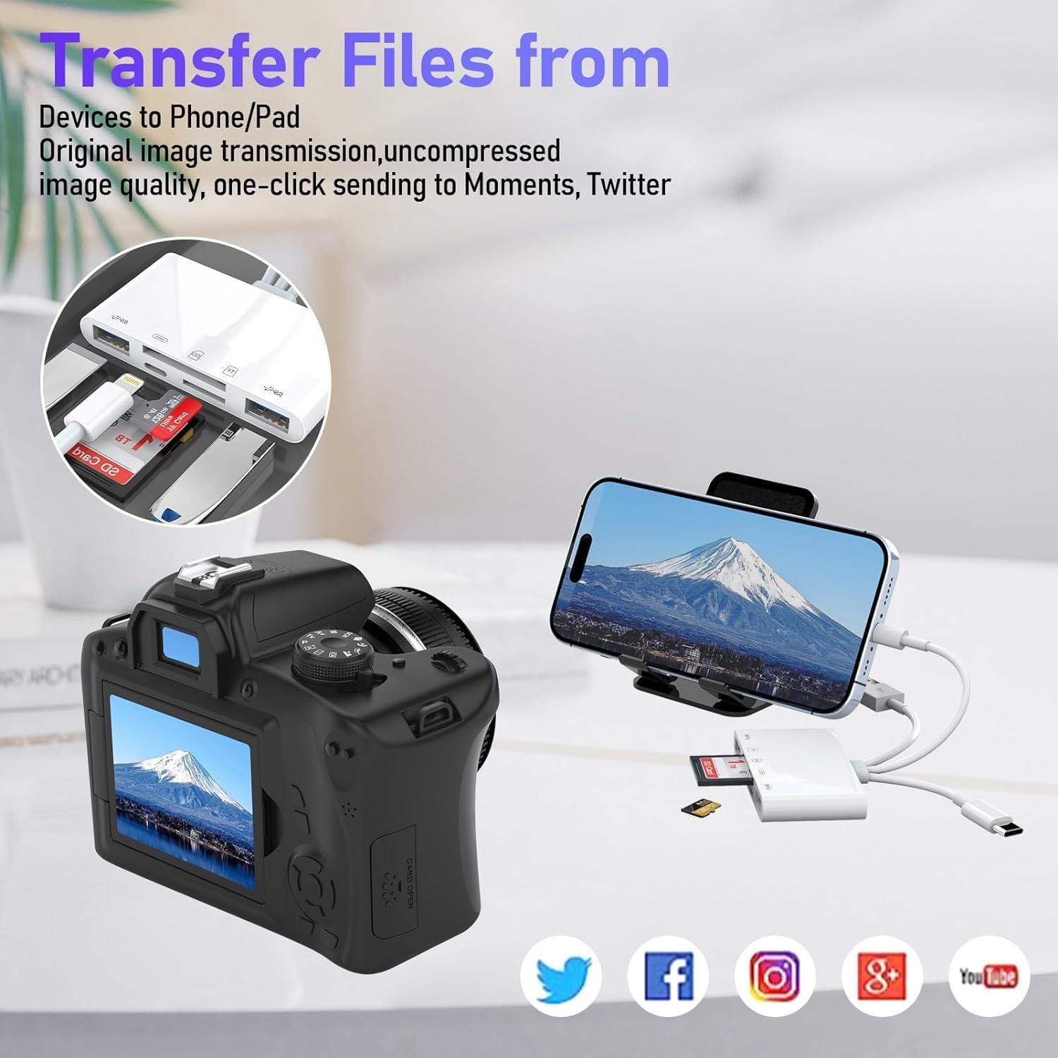 Lector de Tarjetas SD 5-en-3 Rocketek para iPhone y iPad