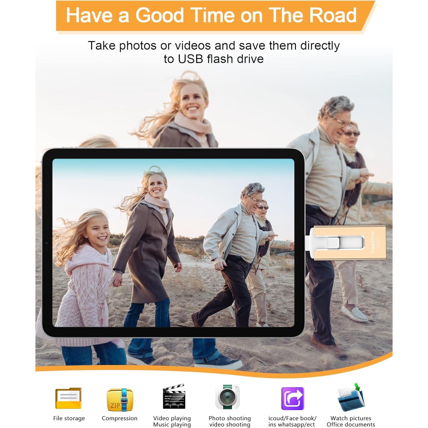 Sunany USB Flash Drive 256GB Alta Velocidad para Teléfono