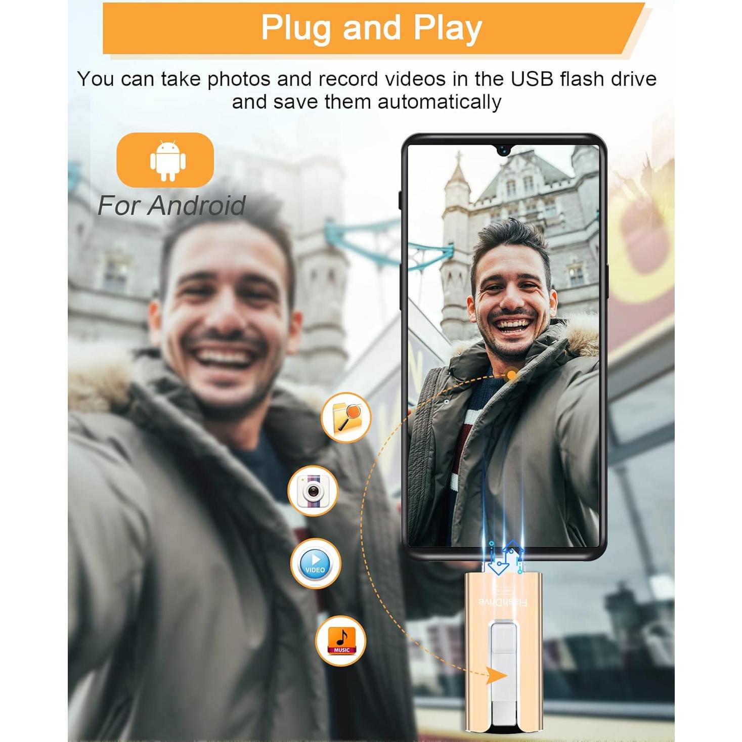 Sunany USB Flash Drive 256GB Alta Velocidad para Teléfono
