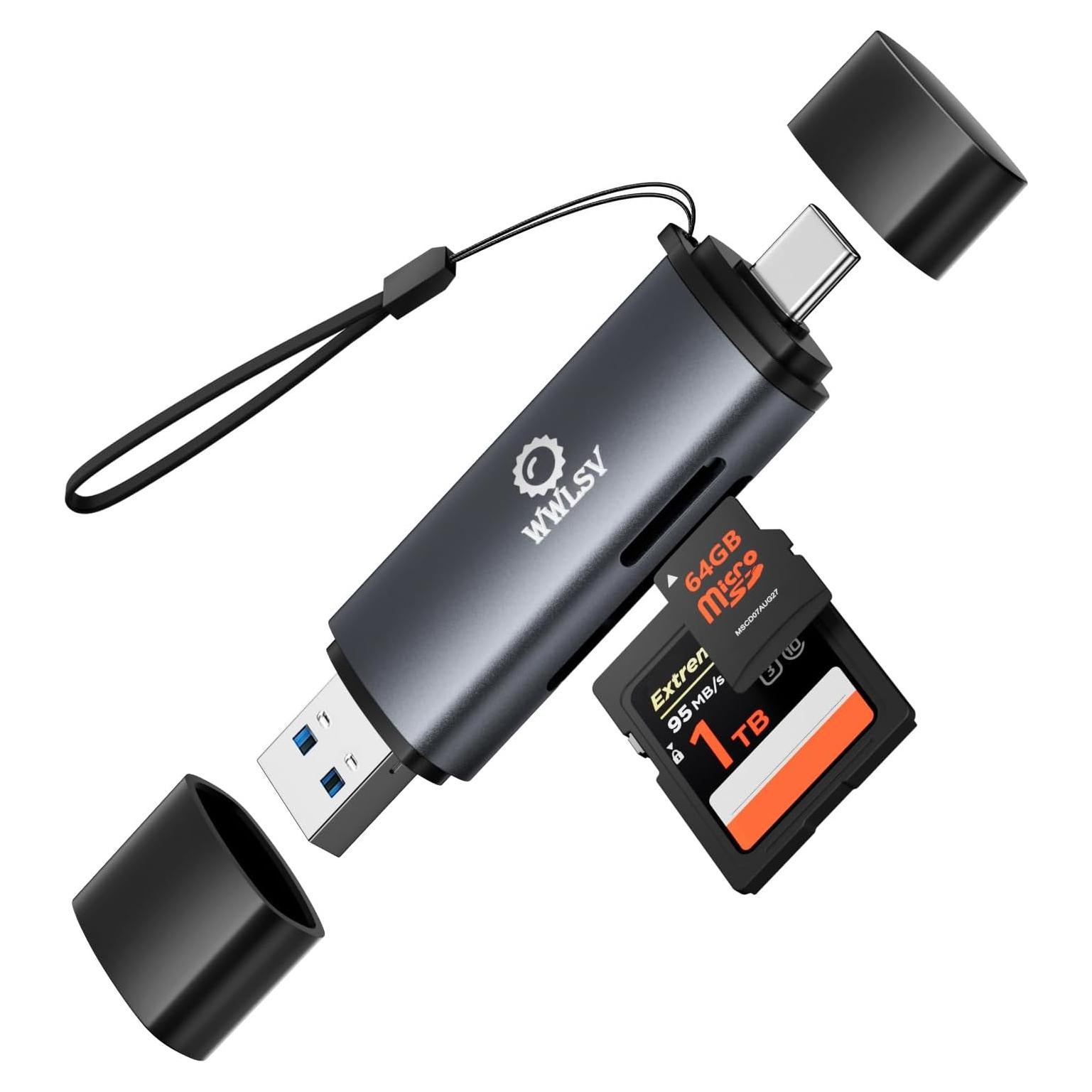 Lector de Tarjetas SD USB-C WWLSV 2 en 1 Alta Velocidad