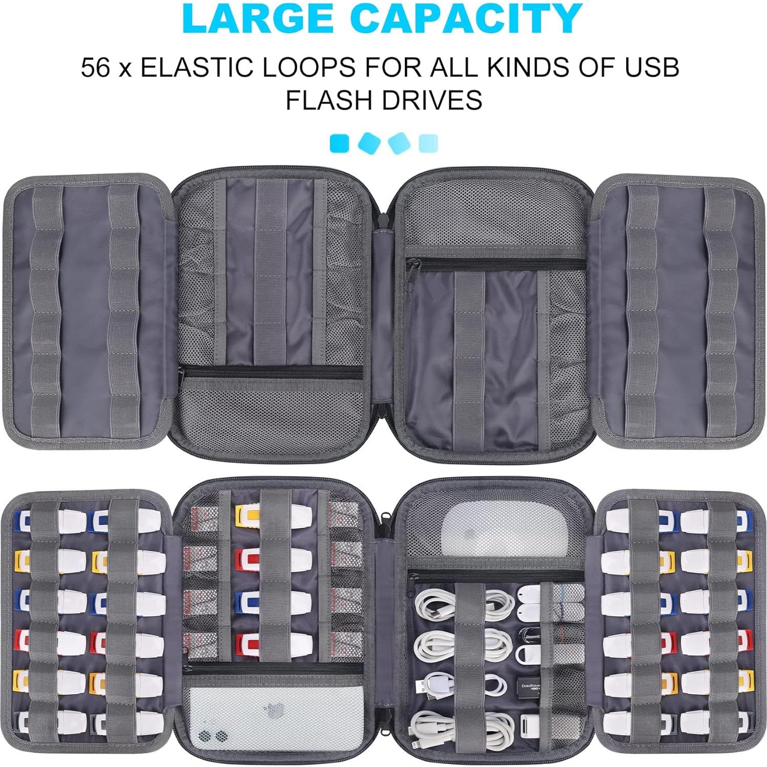 Funda Organizador para USB Flash Drive Lacdo Gris 54 Capacidad