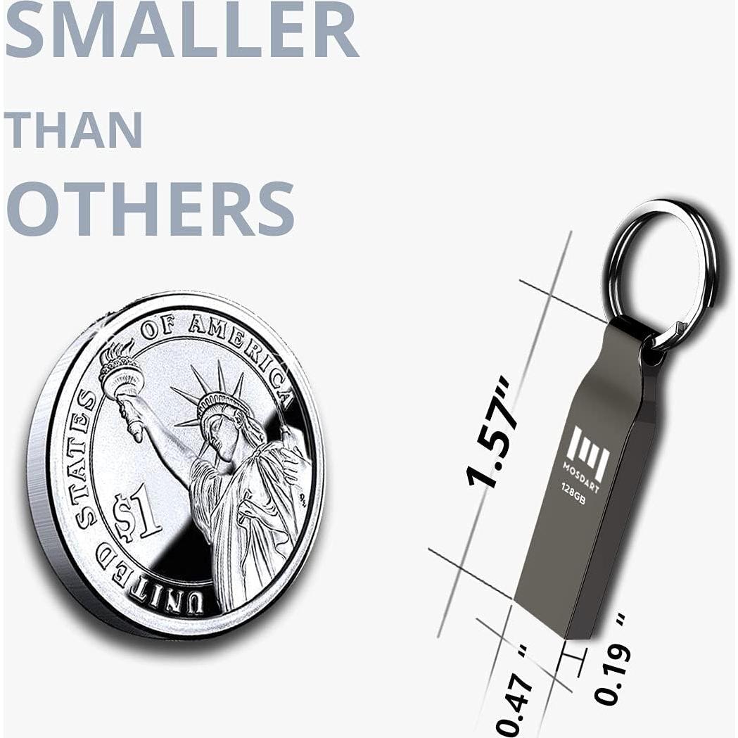 Unidad Flash USB 2.0 MOSDART 128GB Impermeable Metal 2Pack