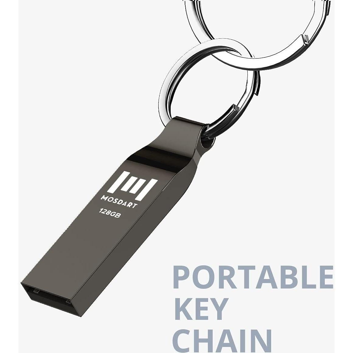 Unidad Flash USB 2.0 MOSDART 128GB Impermeable Metal 2Pack