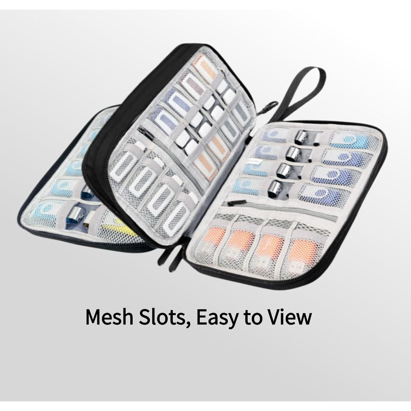 Funda Organizador USB Zealearn 48 Slots Negro para Flash Drive