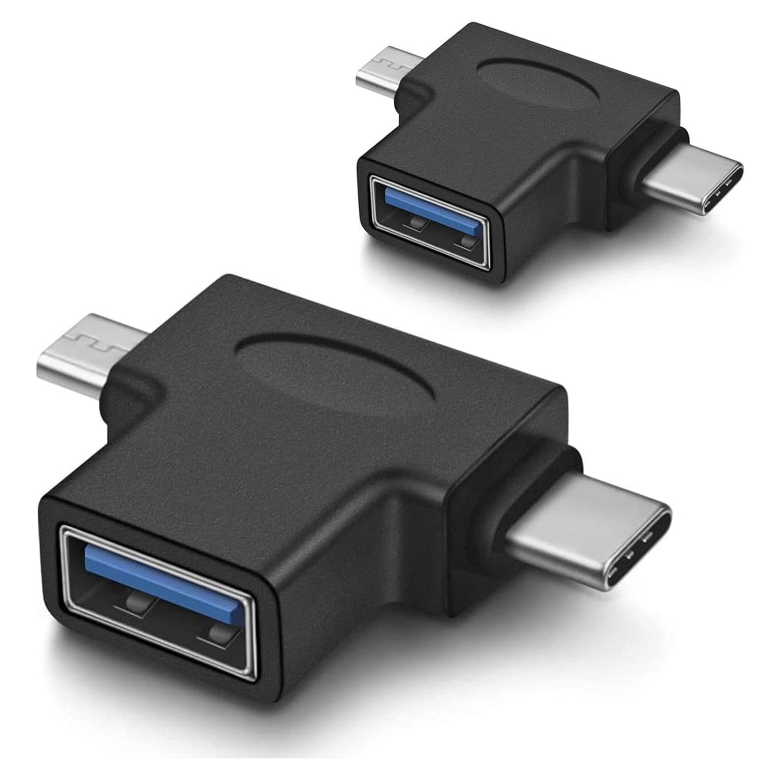 Convertidor OTG 2 en 1 USB 3.0 a Micro USB y Tipo C URWOOW