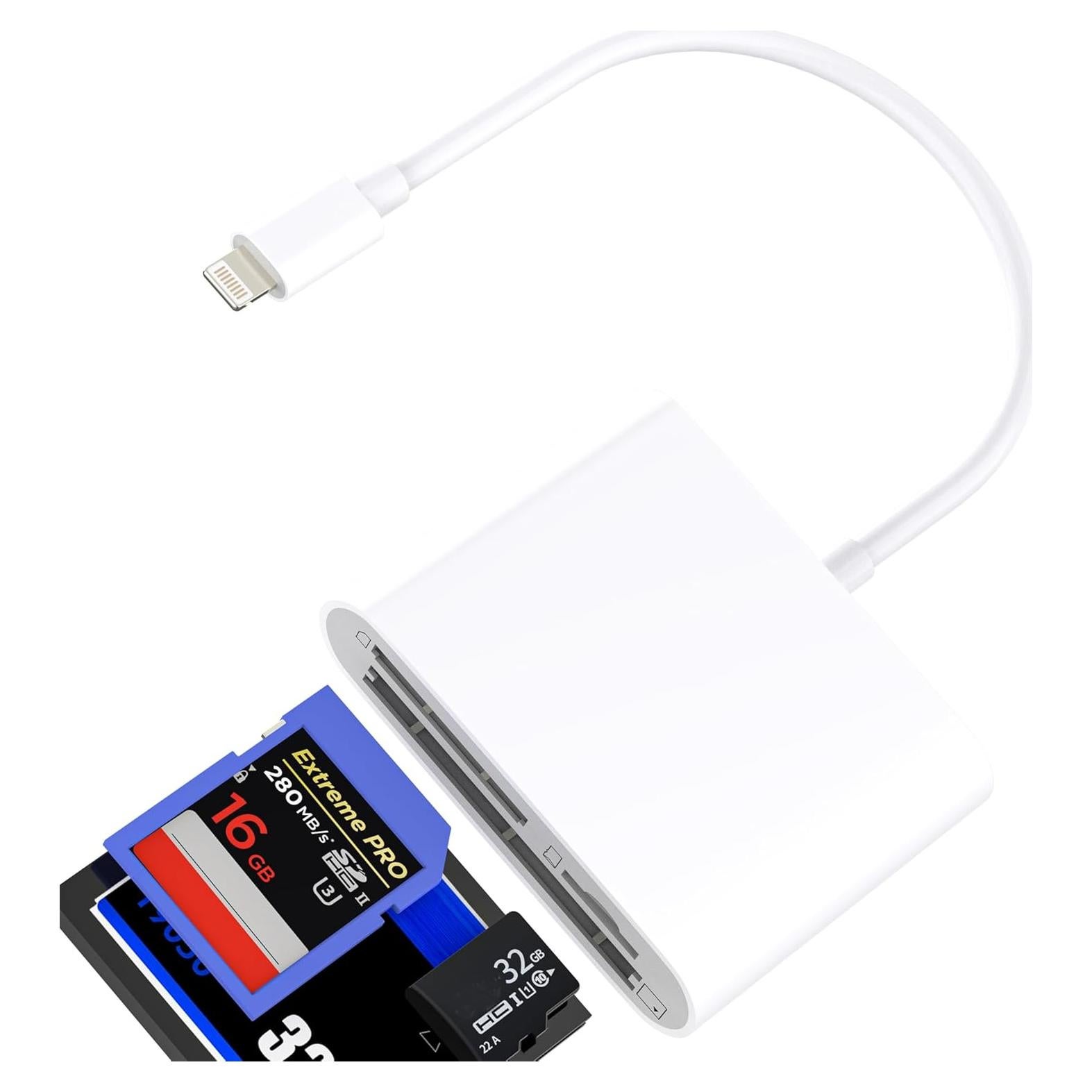 Lector de Tarjetas Lightning 3 en 1 Zoyuzan CF SD Micro SD