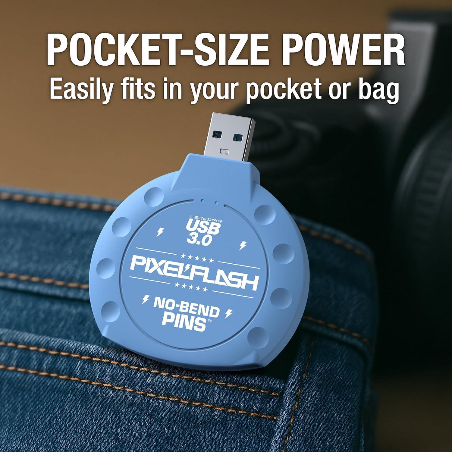 Lector de Tarjetas CF PixelFlash Azul USB 3.0 5GB/s