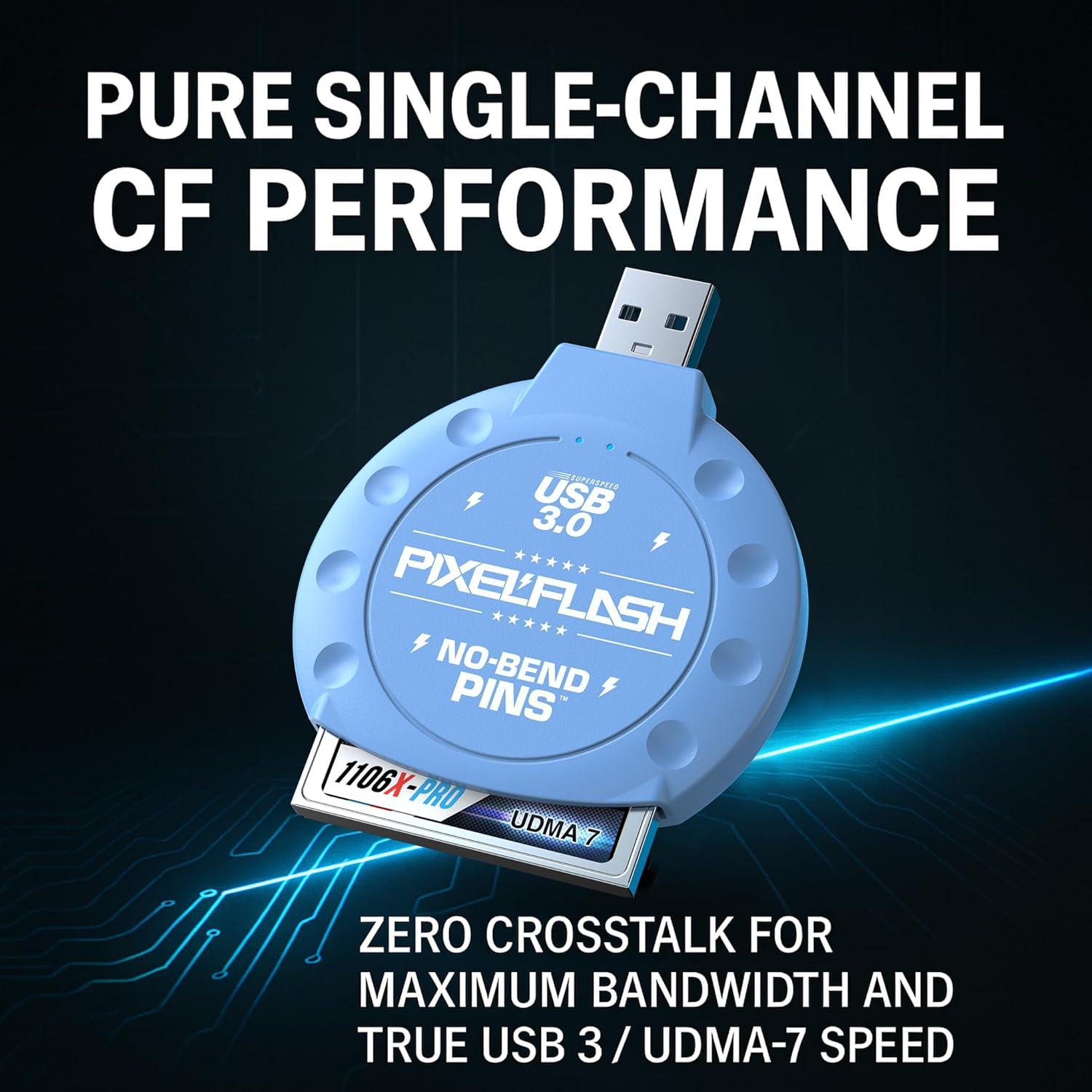 Lector de Tarjetas CF PixelFlash Azul USB 3.0 5GB/s