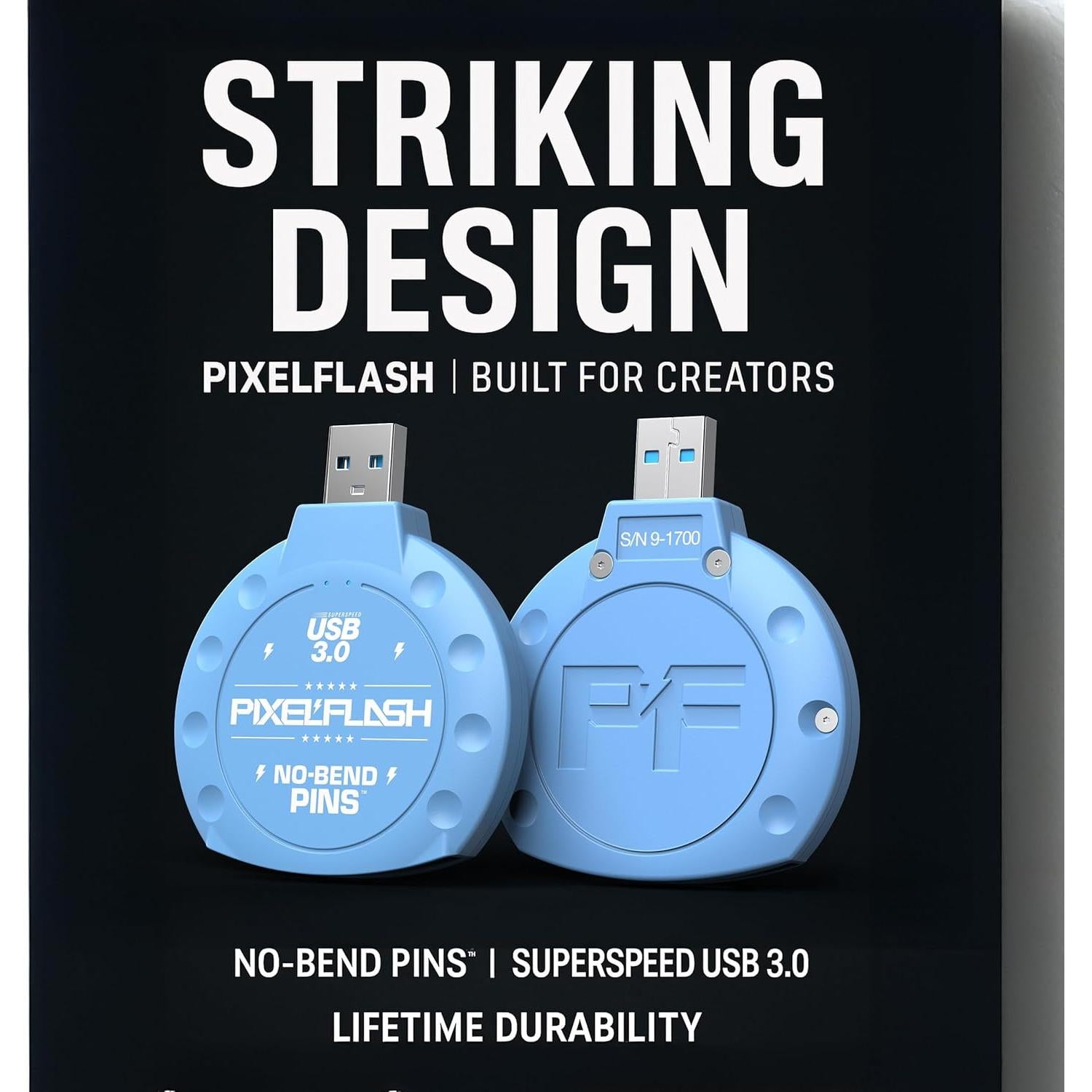 Lector de Tarjetas CF PixelFlash Azul USB 3.0 5GB/s