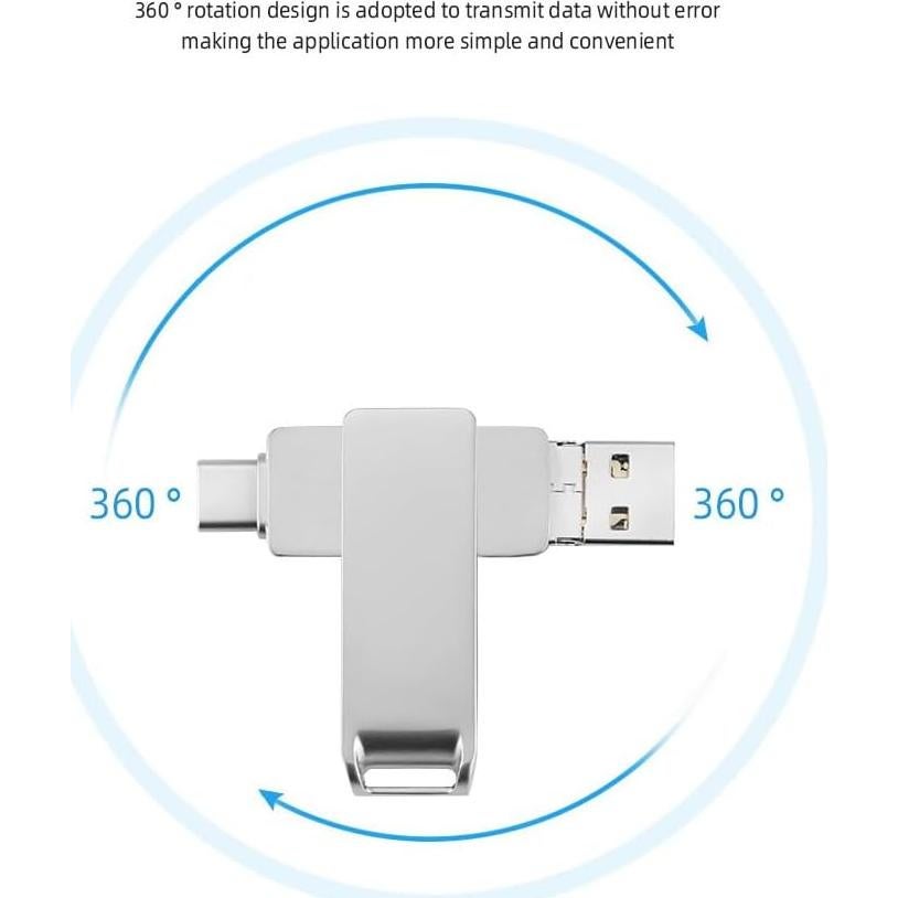 Unidad USB OTG 4 en 1 SD Space Dazzle 128GB Plata