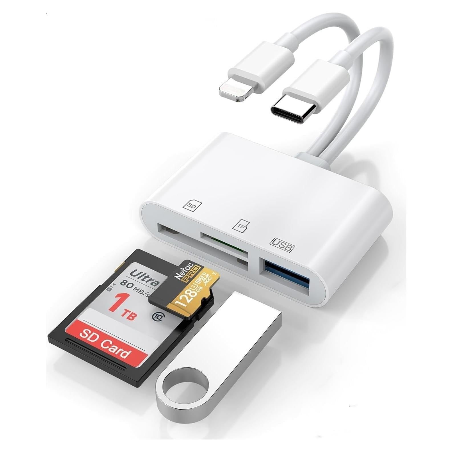 Lector de Tarjetas SD CYZFOWDUO 5-en-1 USB C para iPhone iPad