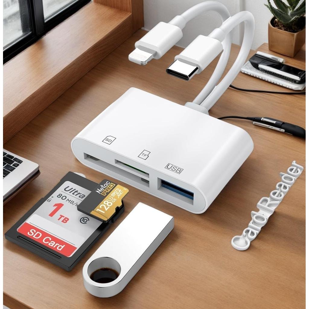 Lector de Tarjetas SD CYZFOWDUO 5-en-1 USB C para iPhone iPad