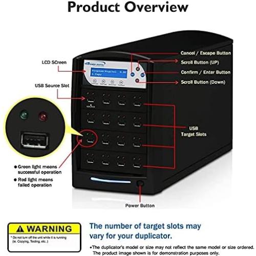 Duplicador USB Vinpower Digital 1 a 15 Independiente Negro