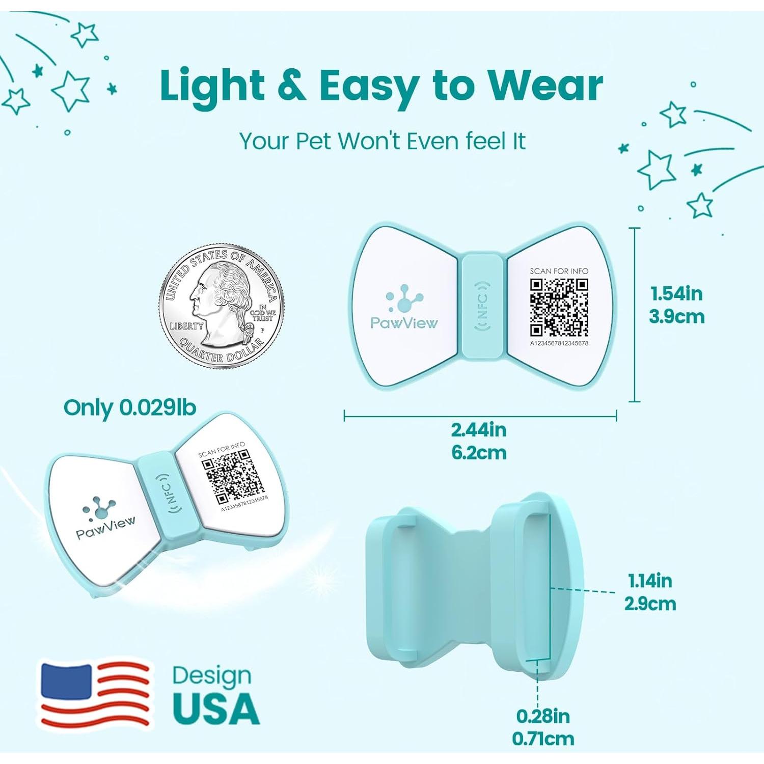 Etiqueta de Silicona PawView para Mascotas con Código QR - Azul