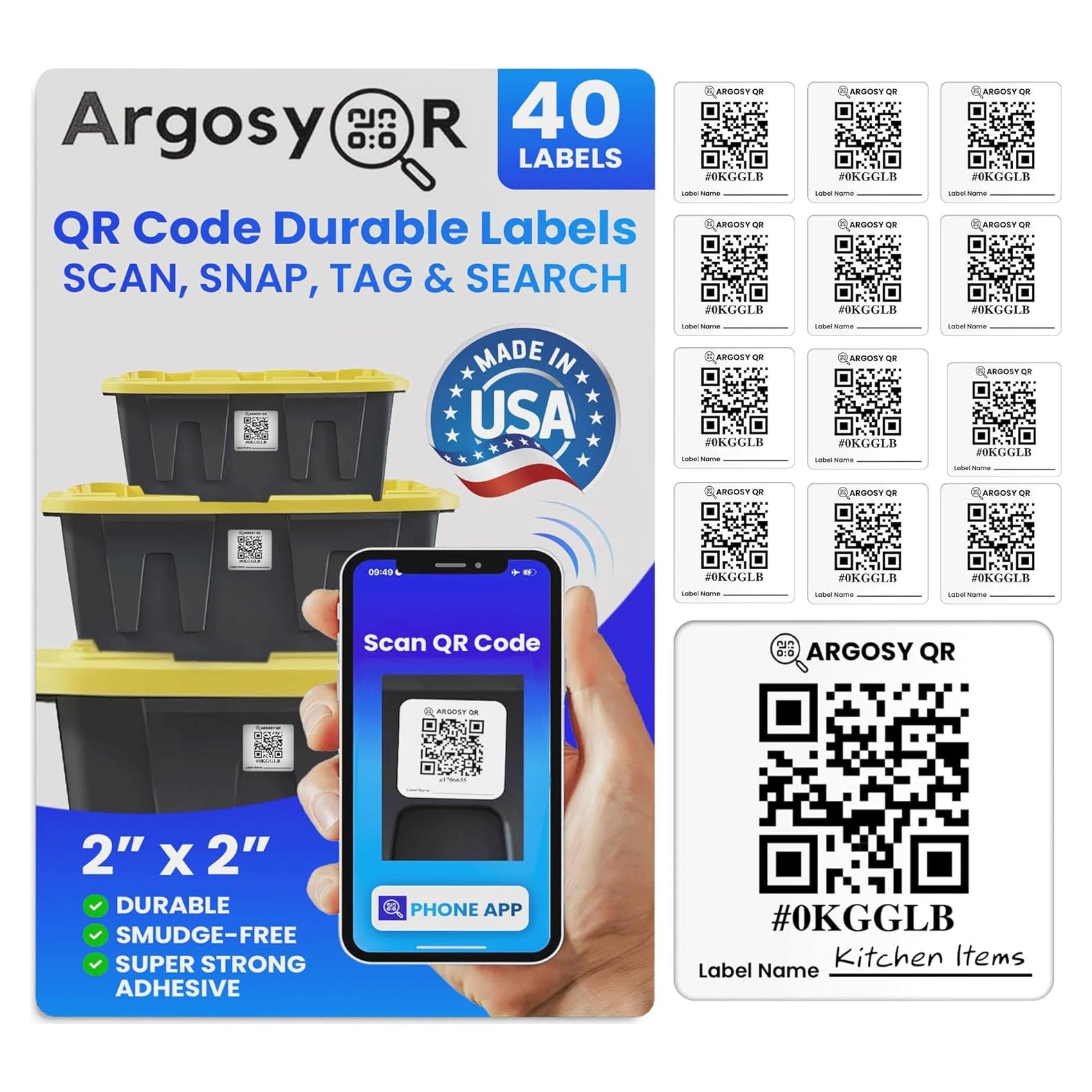 Etiquetas QR Duraderas Argosy QR 5.08x5.08cm 40 Unidades