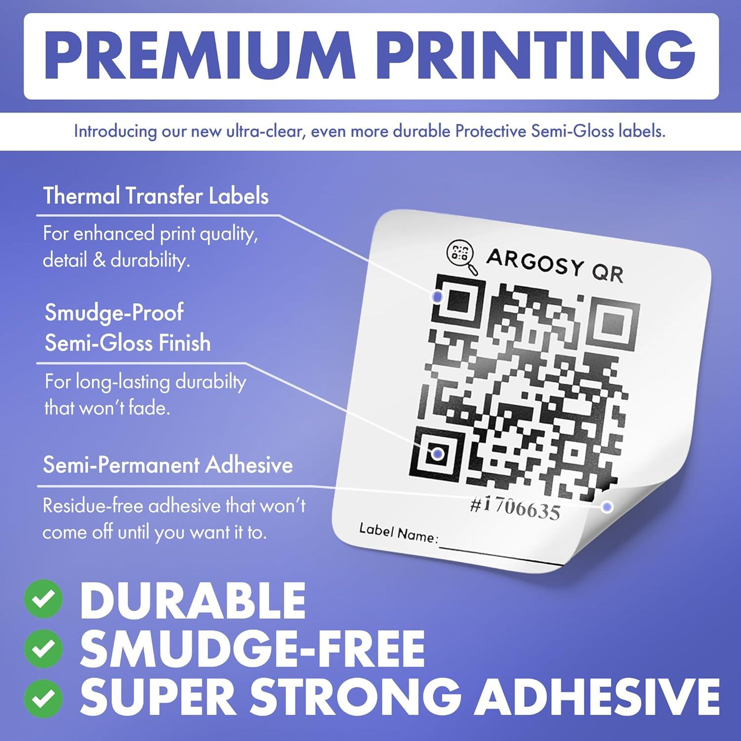 Etiquetas QR Duraderas Argosy QR 5.08x5.08cm 40 Unidades