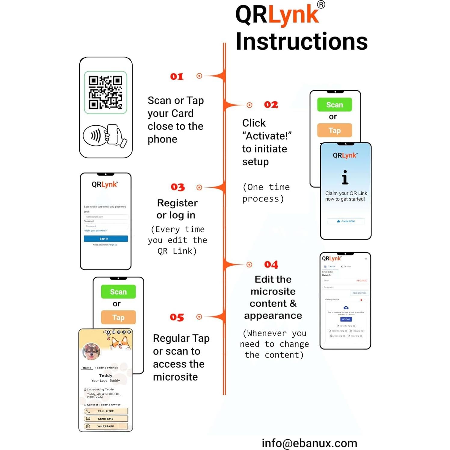 Identificador de Mascota NFC QRLynk - Collar Silencioso Negro