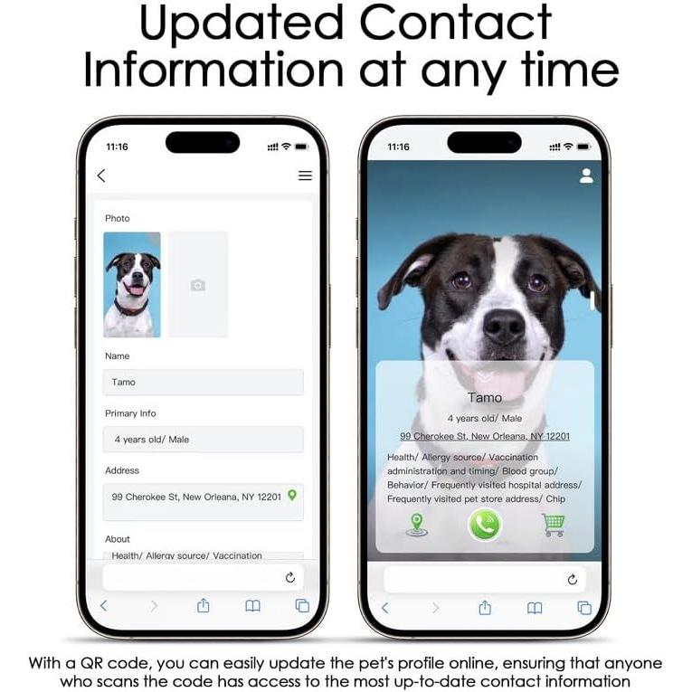 Etiqueta de Identificación para Mascotas AIR 2 Pcs Código QR