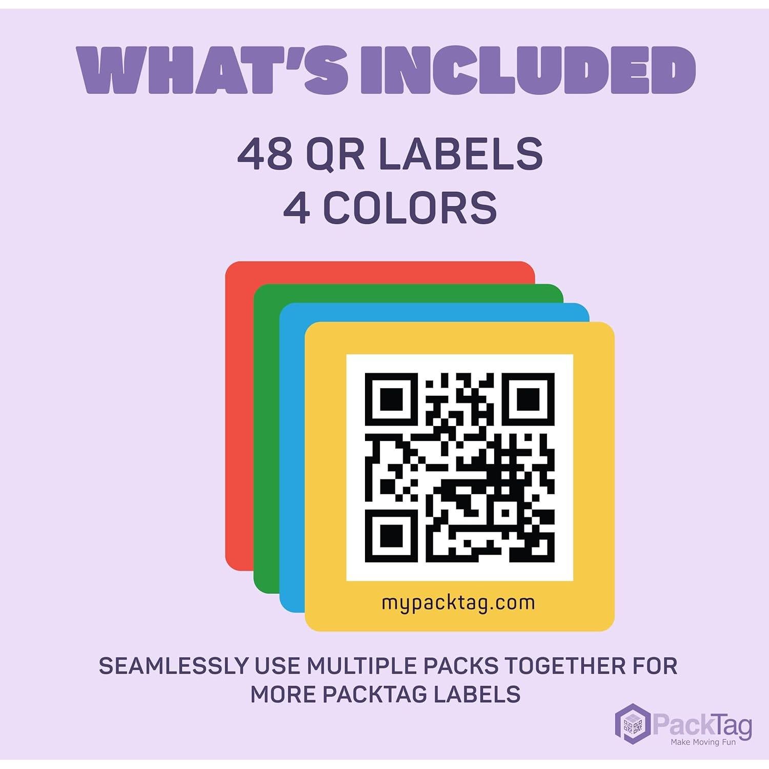 Etiquetas QR PackTag 48 Unidades para Organización Inteligente