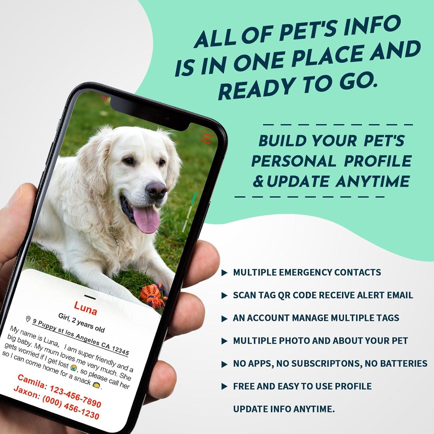 Etiqueta Identificación Personalizada Perro MYLUCKYTAG Acero Inoxidable QR